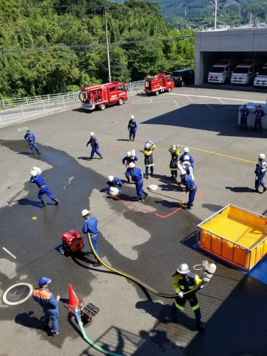 平成30年度臼杵市消防団夏季火災防ぎょ訓練2 平成30年度臼杵市消防団夏季火災防ぎょ訓練の写真2